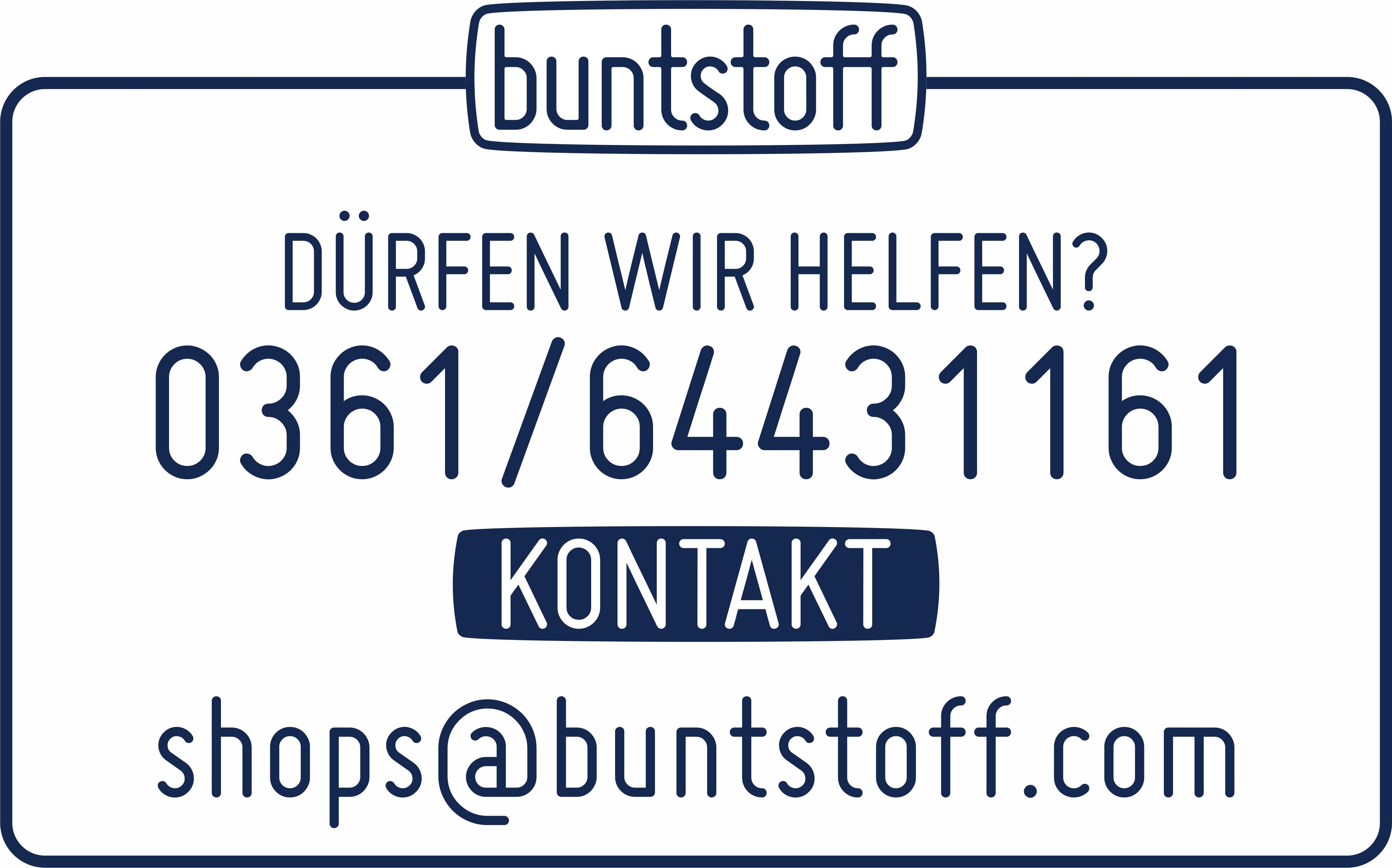 Kontakt BUNTSTOFF +49 3612622981