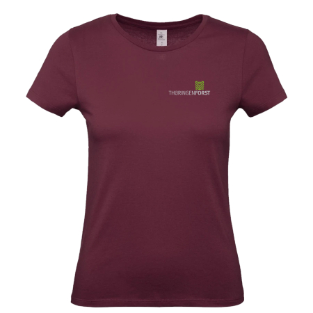 T-Shirt für Damen | ThüringenForst | Brustlogo | burgundy