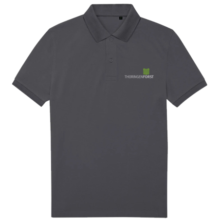 Poloshirt für Herren | ThüringenForst | Brustlogo | dark grey
