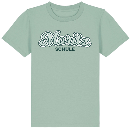 T-Shirt | Kinder | retro| caribbean blue | Moritzschule Erfurt