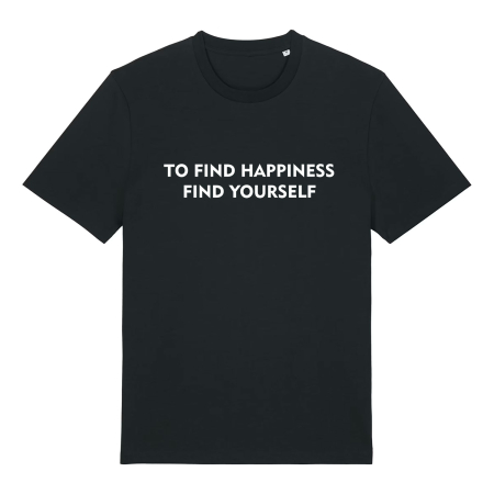 T-Shirt | Unisex | ToFindHappinessFindYourSelf | Ferozshahi | black