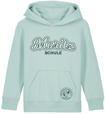 Hoodie | Kinder | retro | caribbean blue | Moritzschule...