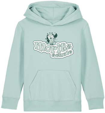 Hoodie | Kinder | cloud | caribbean blue | Moritzschule...