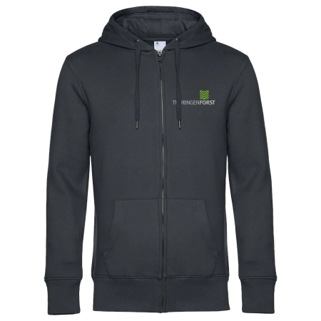 Sweatjacke für Herren | ThüringenForst | Brustlogo | asphalt