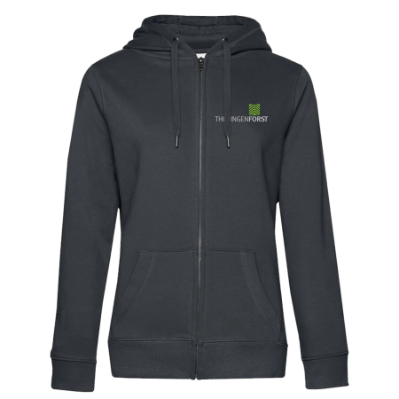 Sweatjacke für Damen | ThüringenForst | Brustlogo | asphalt