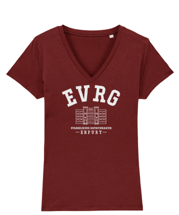 T-Shirt | Damen | V-Neck | burgundy - EVRG