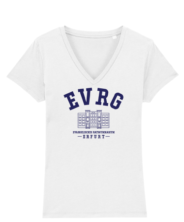 T-Shirt | Damen | V-Neck | white - EVRG