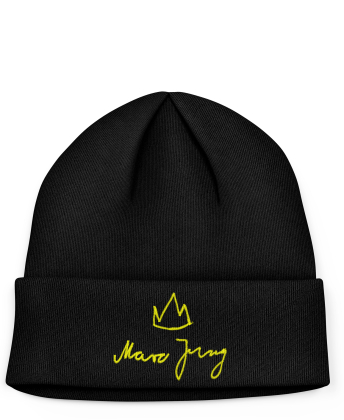 Strickmütze | Marc Jung | Logo gestickt | schwarz