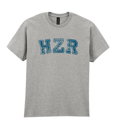 T-Shirt | Unisex | HZR T | Distressed French Navy | Ferozshahi | heather grey