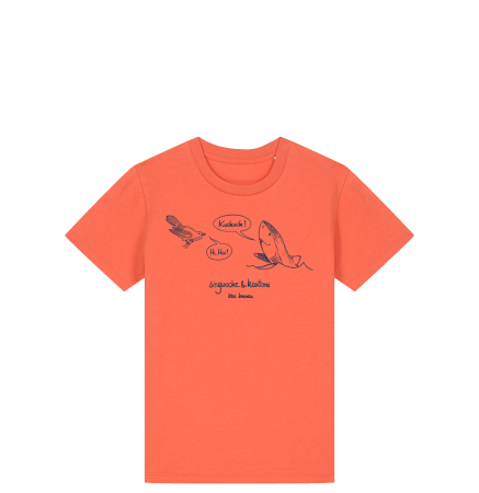 T-Shirt für Kinder Unisex | Singwoche & Kantorei | Kuckuck und Hai |  Farbe: fiesta