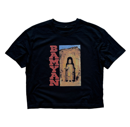 Cropped Oversized Tee | Erwachsene | Bamyan - Buddha | black | Ferozshahi