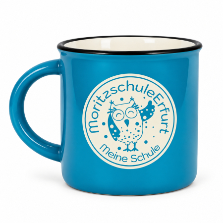 Keramiktasse - Moritzschule - blau