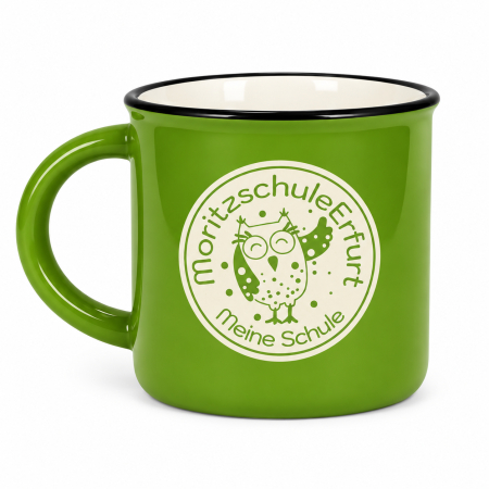 Keramiktasse - Moritzschule - grün