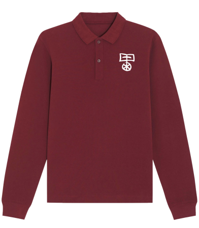 Poloshirt log sleeve | Unisex | burgundy | Edith-Stein-Schule Erfurt