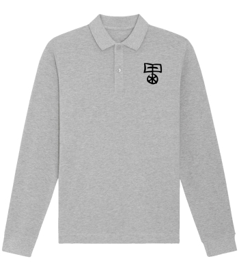 Poloshirt log sleeve | Unisex | heather grey |...