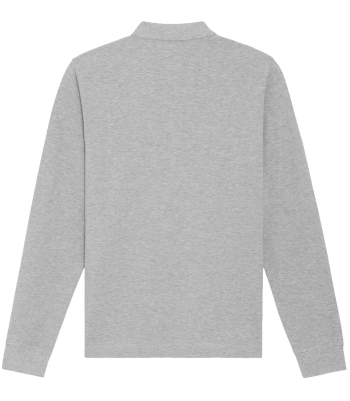 Poloshirt log sleeve | Unisex | heather grey | Edith-Stein-Schule Erfurt