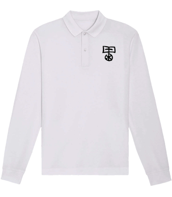 Poloshirt log sleeve | Unisex | white | Edith-Stein-Schule Erfurt