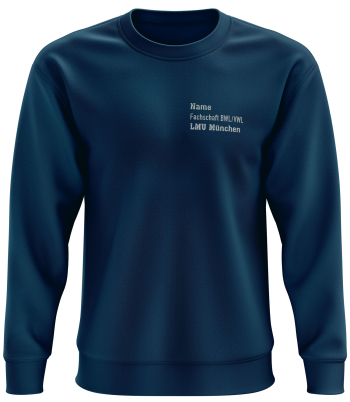 Sweatshirt | Herren | navyblue | Wasti e.V. Ludwig-Maximilians-Universität München