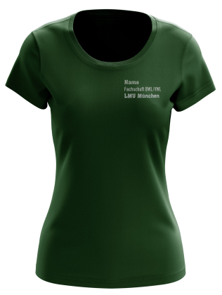 T-Shirt | Damen | bottle green | Wasti e.V. Ludwig-Maximilians-Universität München
