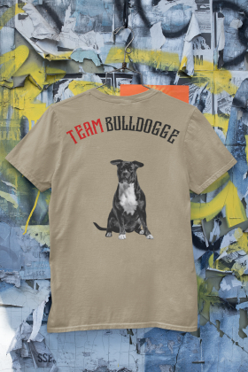 T-Shirt Unisex | Bullsport | Team Bulldogge mit Logo | stone