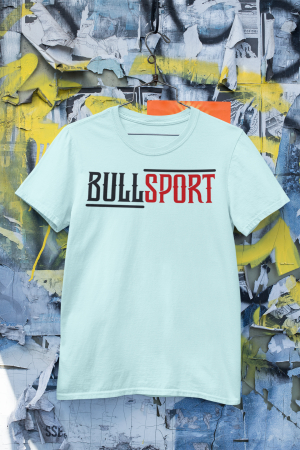 T-Shirt Unisex | Bullsport | Team French Bulldog mit Logo | ice blue