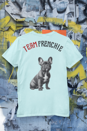 T-Shirt Unisex | Bullsport | Team French Bulldog mit Logo | ice blue
