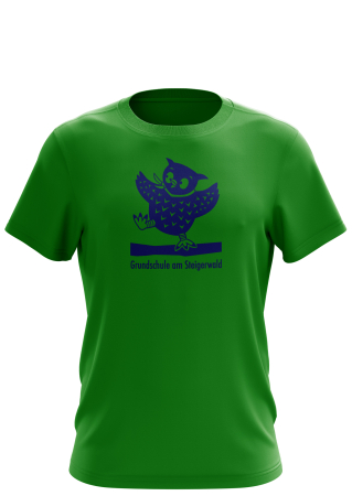 T-Shirt | Kinder/Unisex | grün | Grundschule am Steigerwald Erfurt | Blaue Eule