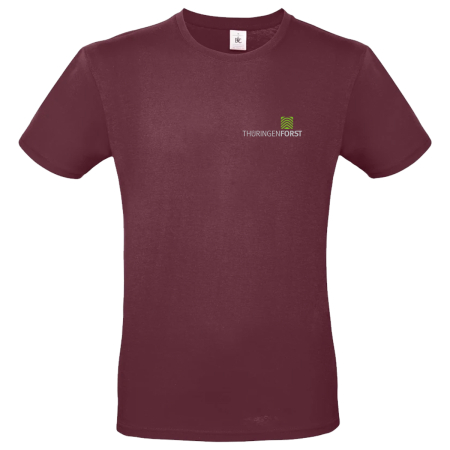T-Shirt für Herren | ThüringenForst | Brustlogo | burgundy